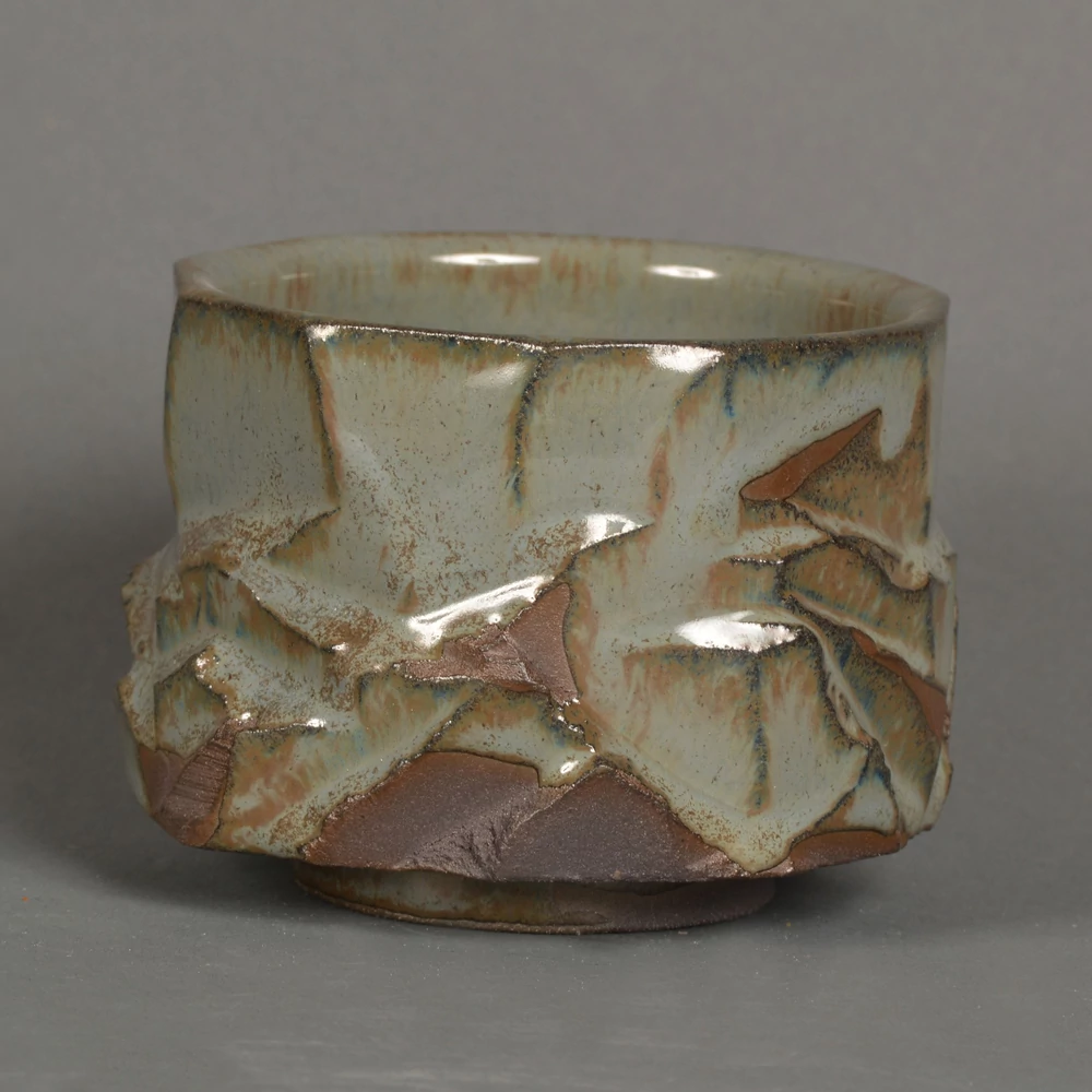Chawan Ishi kurinuki technikával készült teáscsésze