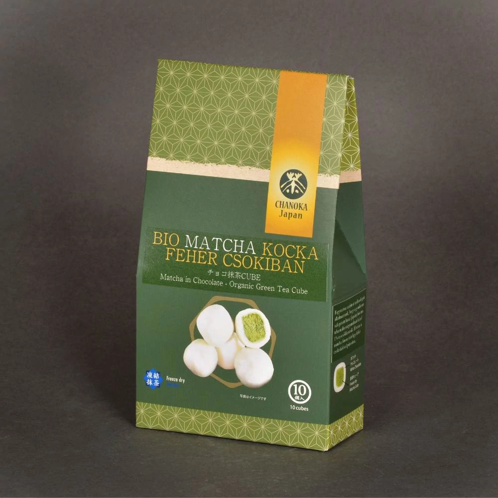 Bio Matcha kocka fehér csokiban, 10 db golyó, 35 g (szezonális)