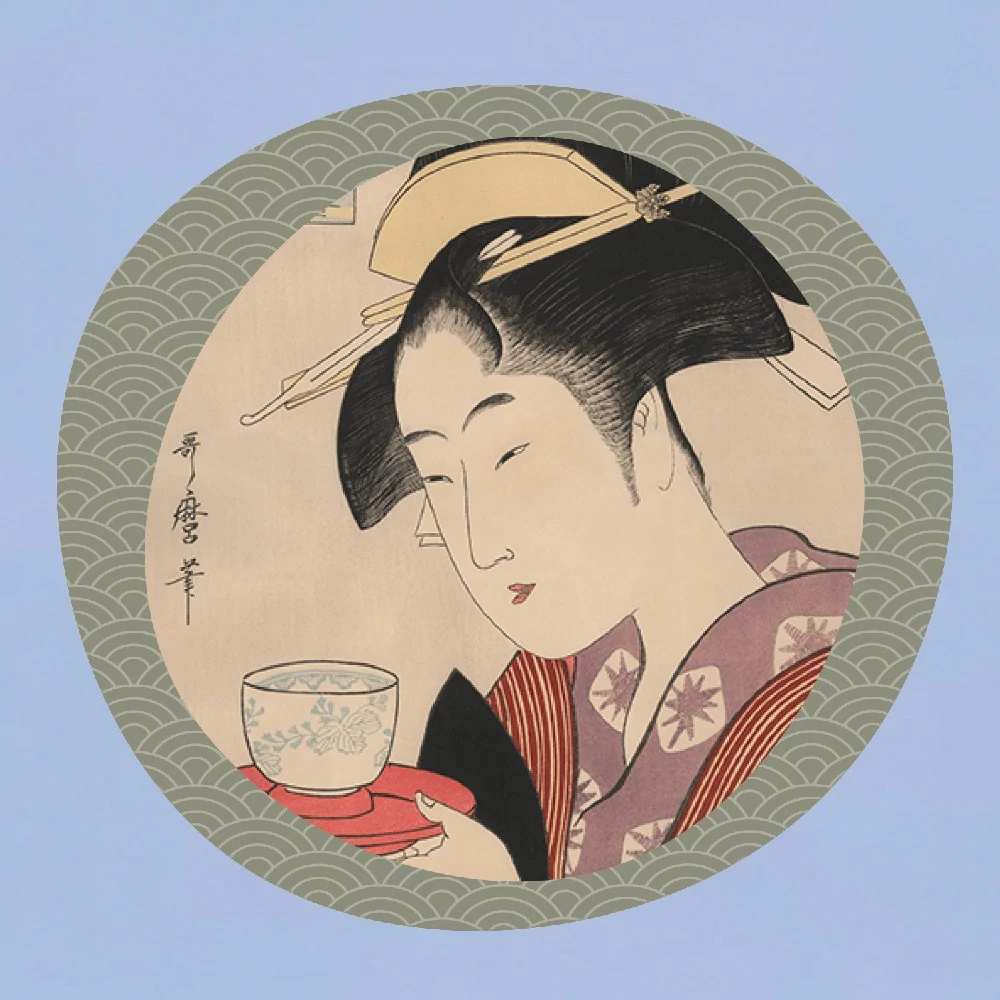 Kép 3/3 - „Teás hölgy” - Japán stílusú női póló (V-nyakú)