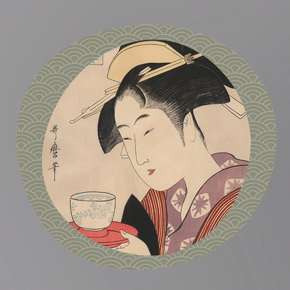 Kép 3/3 - „Teás hölgy” - Japán stílusú női póló (V-nyakú)
