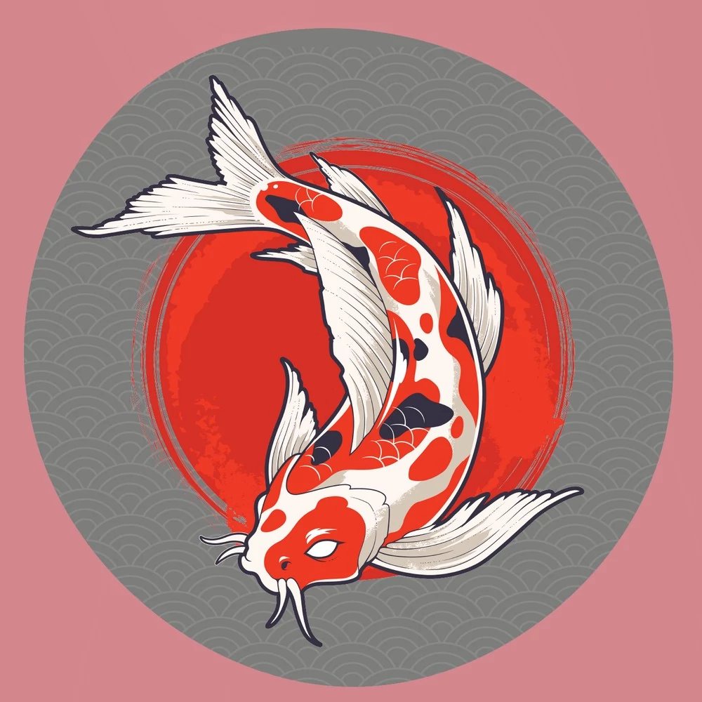 Kép 3/3 - „Brokátponty” - Japán stílusú férfi póló (Kereknyakú)