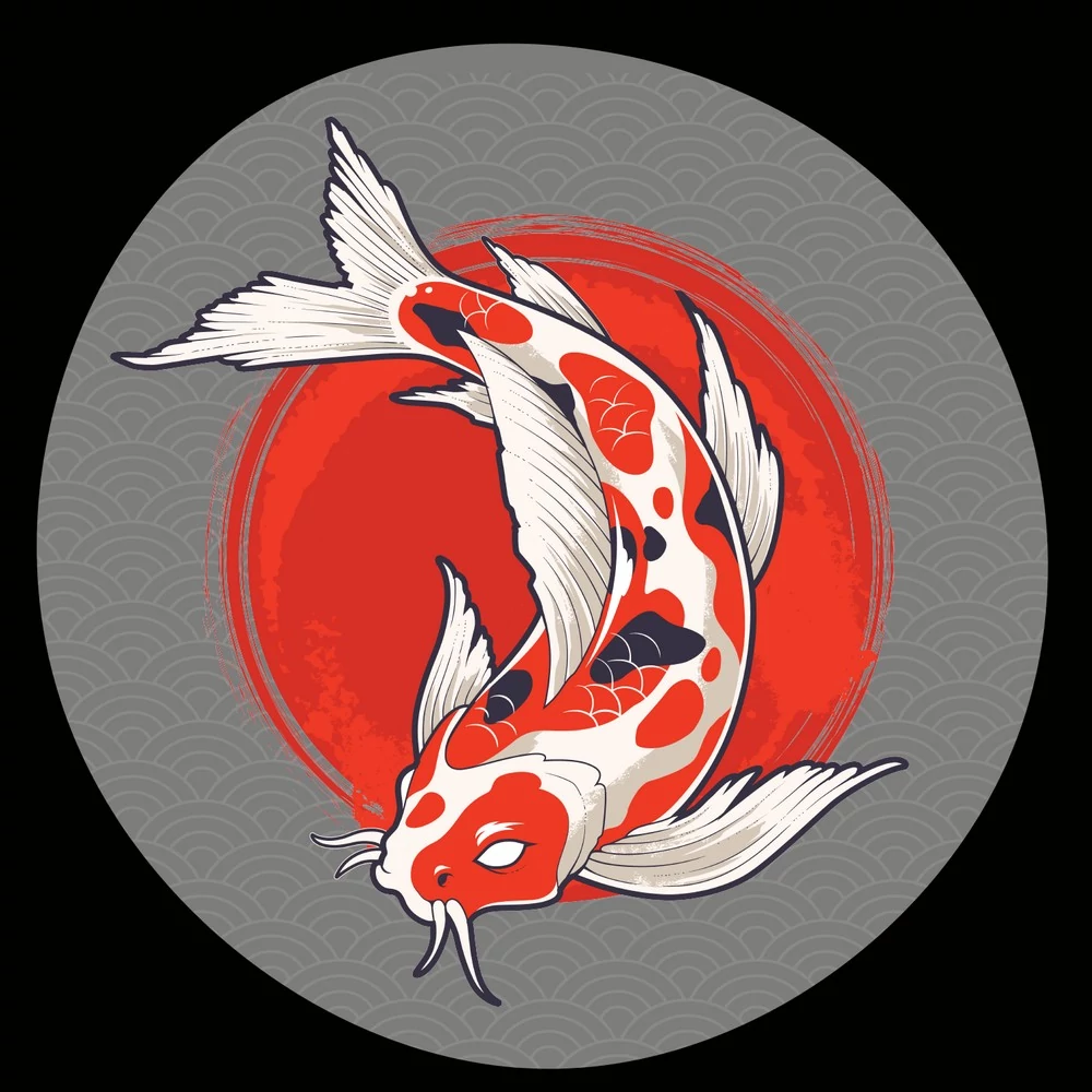 Kép 3/3 - „Brokátponty” - Japán stílusú férfi póló (Kereknyakú)