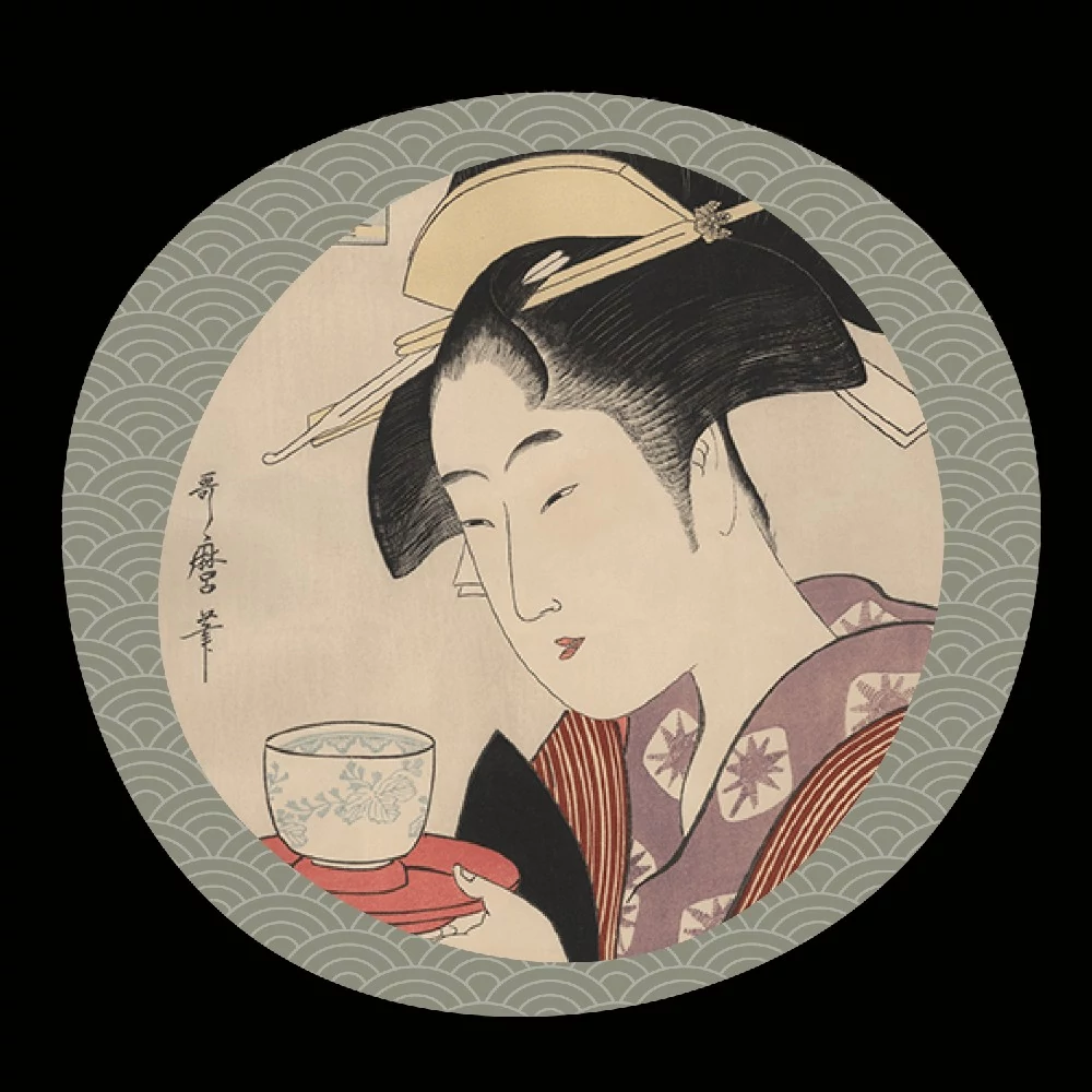 Kép 3/3 - „Teás hölgy” - Japán stílusú női póló (V-nyakú)