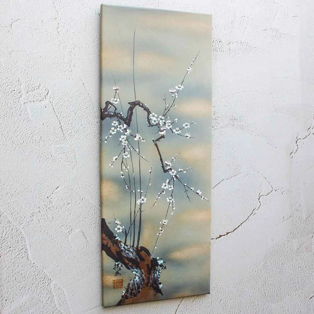 Kép 1/3 - Virágzó szilvafa ágacska, 40 cm x 100 cm-es fali kép