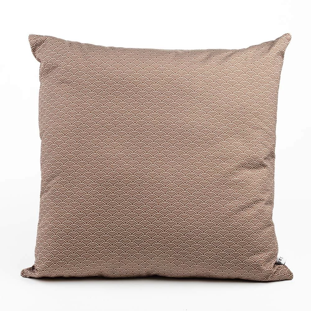 Hatalmas, japán ülőpárna (zabuton), aranybarna hullámmintával (55 cm x 55 cm)