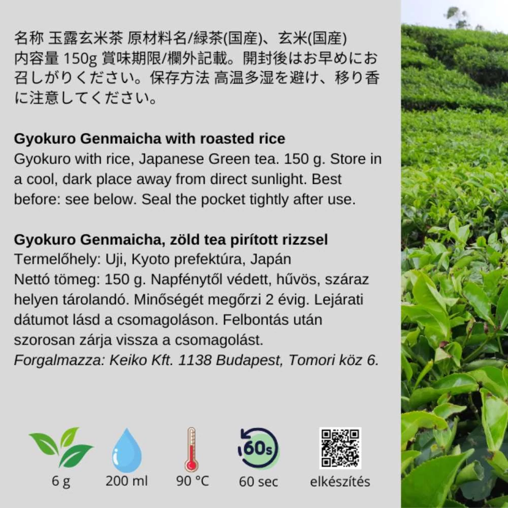 Kép 2/4 - Gyokuro Genmaicha, genmaicsa tea pirított rizzsel, 150 g