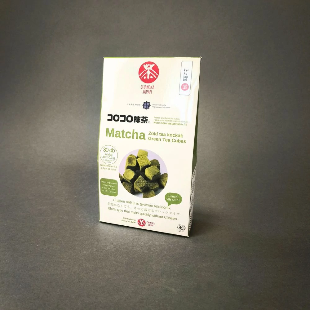 Kép 1/9 - Koro Koro Matcha, forradalmi matcha-kockák, bio, 30 adag (30 db kiskocka)